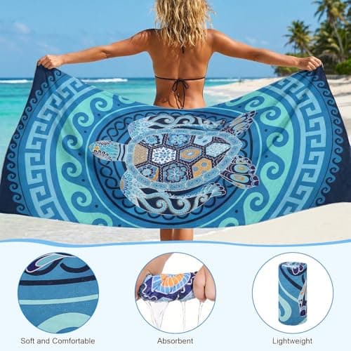 Zocipro Microfibre Beach Towels for Adults 180x90cm – Quick Drying, Sand Free & Lightweight – Reusable Soft Towels for Pool, Gym, Camping & Travel — view 6