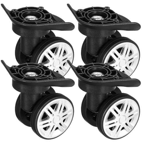 JUMPLAWN 4 Pcs Suitcase Wheels Replacement Universal with Double Row Wheels, TPE and Pp Material, Easy Installation Suitcase Repair Parts for Luggage and Travel Trunk Repair