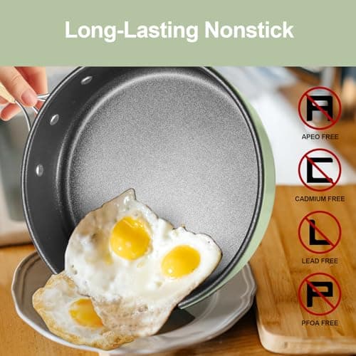 Odoland Camping Cookware Set Non-Stick Pot and Pan Set with Kettle, Stainless Steel Utensils Mess Kit, Cups Plates Knives Spoons Forks for Outdoor Cooking — view 4