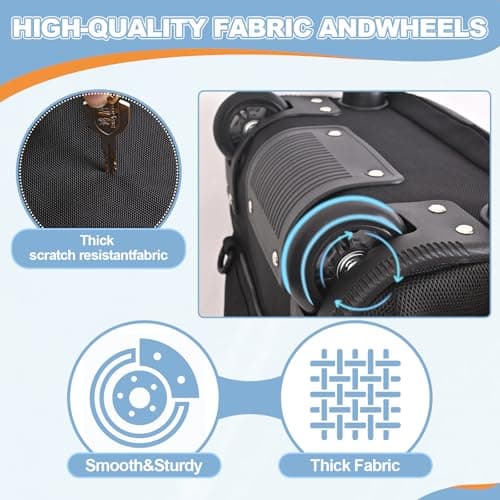 Hivexagon 21 Inch Rolling Backpack Water Resistant Wheeled Anti-Theft Laptop Backpack Hand Luggage Business Bag Large Capacity Multi Compartment Storage for Carry On Luggage Travel — view 3