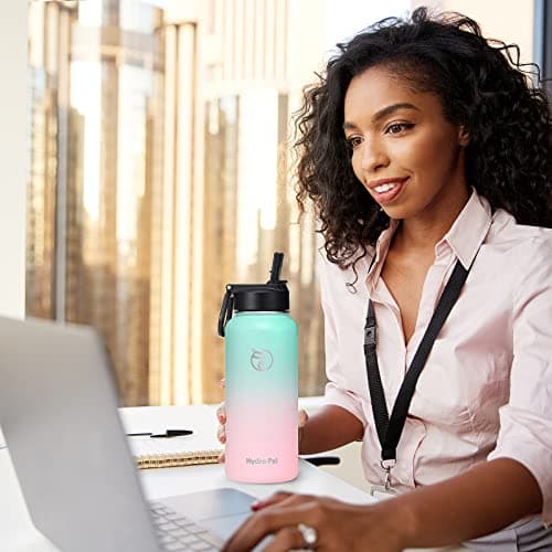 HydroPal Vacuum Insulated 500ml Stainless Steel Water Bottle with Dual Lids — view 6