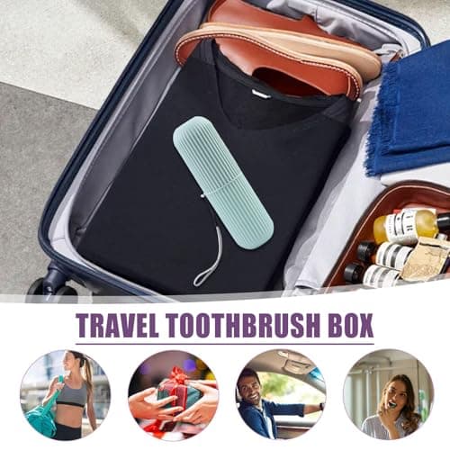 Travel Toothbrush Storage - PP Portable Wash Cup Organizer Large Capacity, Multifunction Hygiene Carry Case Container, Compact Personal Care Packing Solution, Split Design Case with Separate Dry Wet S — view 4