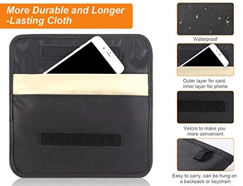 Larger Faraday Pouch[2 Pack], Faraday Bag Cage, RFID Signal Blocking Bag for Phones Privacy Protection and Car Key FOB, Anti-Tracking (Upgraded) — view 6