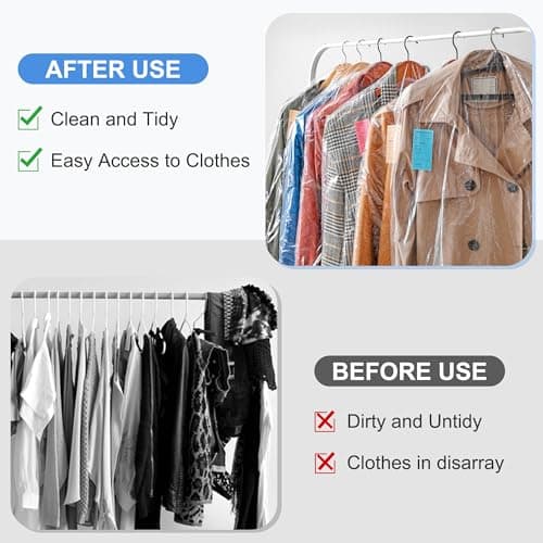 AZKEEGREY 100 Pcs Clear Dry Cleaning Bags for Clothes 60 x 90 cm — view 4