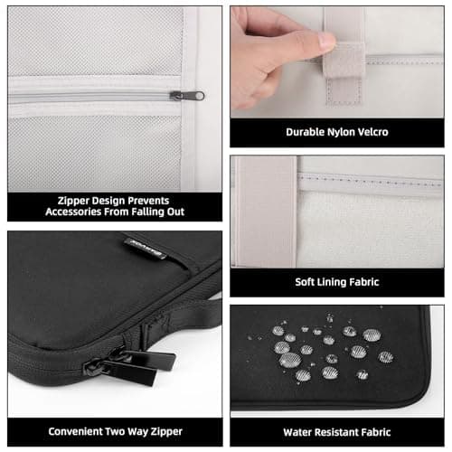 Arvok 9-11 Inch Tablet Sleeve Bag for New 11" iPad Pro M4/iPad Air M2 2024, iPad 10.9" (10th Gen), iPad Pro 11" 4/3/2, iPad Air 5/4/3 10.9"/10.5", Water-Resistant Tablet Carrying Case, Black — view 4
