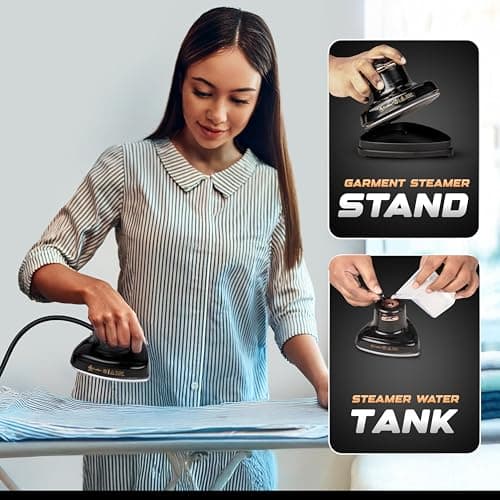 Econour Travel Mini Steam Iron for Clothes, Crafting, Quilting & Sewing - Portable Handheld Steamer With Safety Gloves and Storage Pouch — view 5