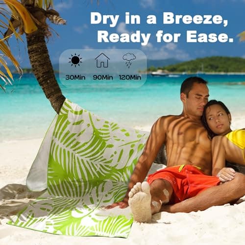 Lubibi Beach Towel,2 Pack Oversized Microfiber for Adults Kids,Sand-Free — view 3