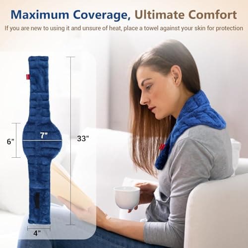 Comfytemp Microwavable Heating Pad for Neck, 4 x 33 Inches Moist Heat Wrap — view 2