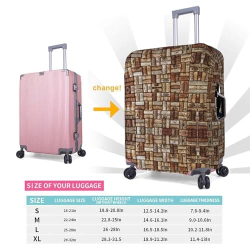 FSCEV Wine Cork Trolley Suitcase Protective Cover Business Travel Luggage Protector Fashion 18-32 Inches — view 6