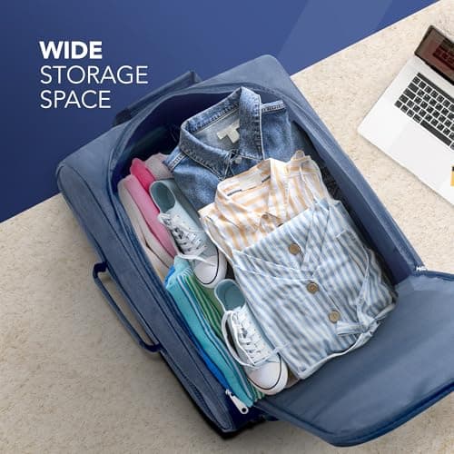 LUGG Cabin Size Lightweight Luggage - Durable 600D Polyester Snowflake Push Up Trolley - Solid Wheels - Easyjet, Ryanair, British Airways - Airway Locker (56x45x25cm) — view 4