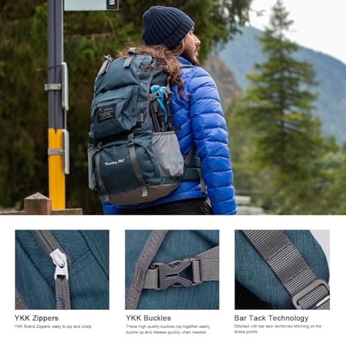 MOUNTAINTOP 40L Hiking Backpack Water Resistant Rucksack Unisex — view 6