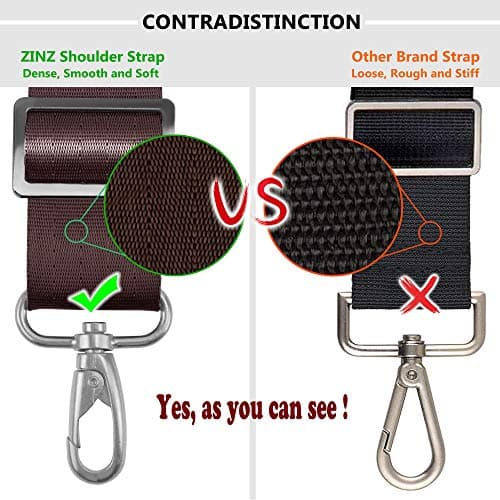 ZINZ 57" Adjustable Bag Straps Replacement with Thick Fixed Pad,Brown — view 3