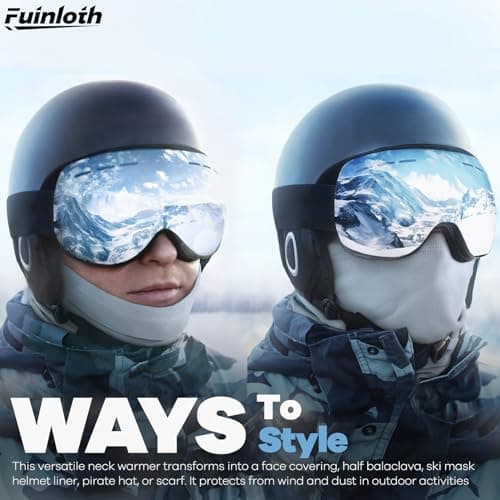 fuinloth 2 Pack Neck Warmer, Winter Fleece Neck Gaiter Scarf for Men/Women — view 5