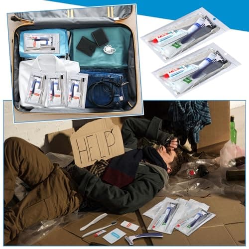 Suclain 48 Sets Hygiene Kits for Homeless in Bulk Homeless Basic Toiletry Kits Care Package Supplies Individually Packed for Men Women Travel Charity Hotel Business — view 5