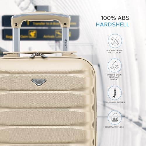 Flight Knight 40x30x20 Cabin Bag for Wizz Air, Carry On Suitcase for Over 100 Airlines, Maximum Size for Vueling, Lightweight Small Durable Cabin Bag, ABS Hard Shell, 10 KG Hand Luggage — view 4