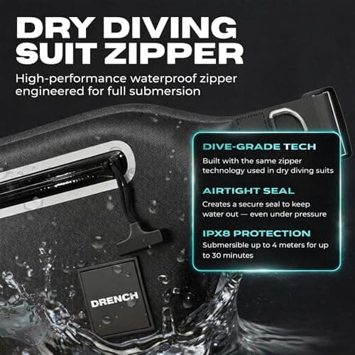 DRENCH Waterproof Bum Bag with Floating Phone Pouch, IPX8 Submersible Waist Bag for Beach, Swimming, Snorkelling, Kayaking & Travel, Dry Bag for Phone, Passport, Keys & Essentials Waterproof Zipper — view 5