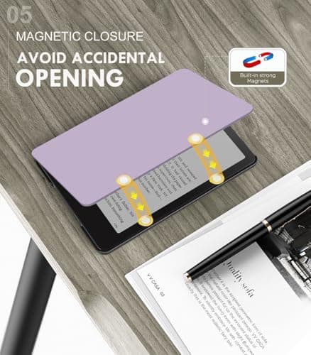 MoKo Case for 7" Kindle Paperwhite 12th Gen 2024/Colorsoft, Taro Purple — view 6