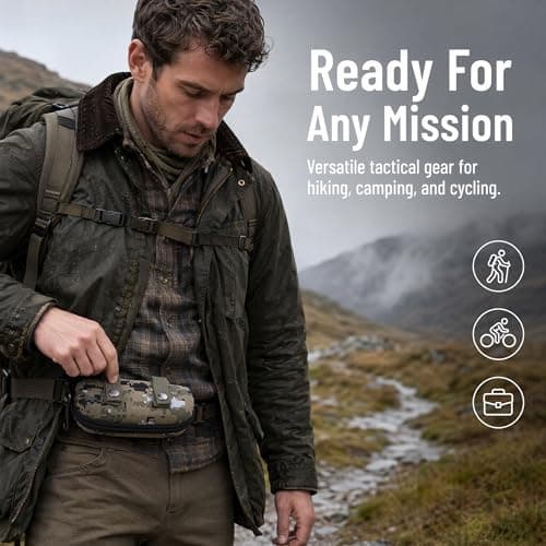 Beavorty Hard Sunglasses Case Tactical Glasses Pouch Camouflage Hardshell Eyeglasses Storage Box with Belt Loops Zipper Protective Eyewear Protector for Men Outdoor Hiking Cycling — view 2
