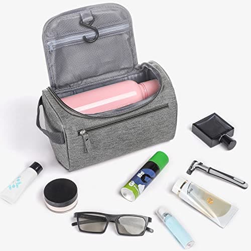Etercycle Hanging Wash Bag Travel Toiletry Bag Waterproof Bathroom Bag for Men and Women Travel Toiletry Makeup Organizer (Grey) — view 3