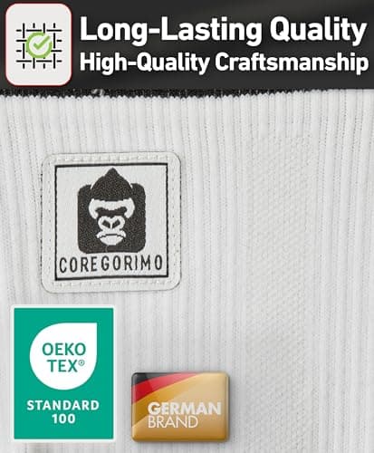 CORE GORIMO - 2 Pairs - Compression Socks for Women and Men - Breathable - Flight Socks Women & Men and Compression Stockings for Standing Work, Flying & Sport (White, 6 - 8) — view 6