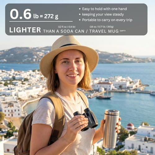 Hontry 10x25 Compact Binoculars for Adults and Kids Bird Watching — view 5