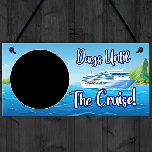 Red Ocean Countdown To Cruise Plaque - Hanging Holiday Countdown Signs - Travel Essential Gifts For Women - Retirement Gifts - Cruise Essentials - Holiday Accessories — view 4