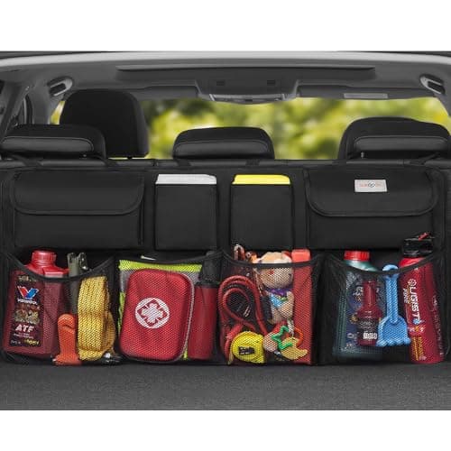 SURDOCA Car Boot Organiser Hanging, Car Interior Accessories, Black L