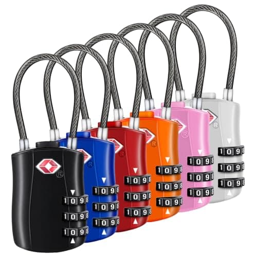 Diyife TSA Approved Luggage Locks with Flexible Steel Cable, Easy to Set up