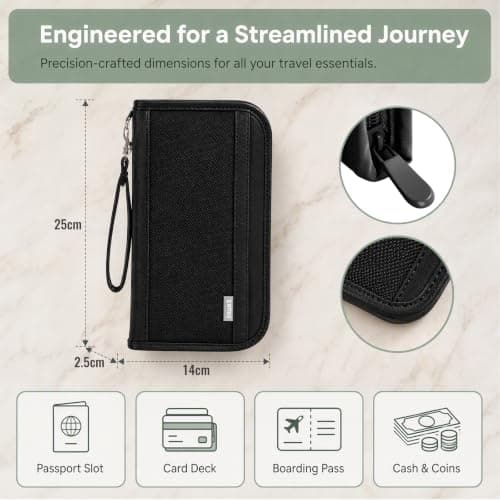 KIPTVO RFID Blocking Passport Holder Travel Wallet Document Organiser — view 2