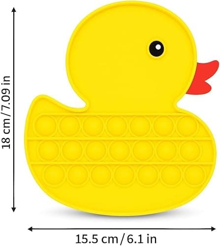 RANZAH Duck Pop Bubble Fidget Toy for Kids & Adults – Silicone Sensory Bubble Popping Toy, Stress Relief Anxiety Toy, BPA Free Push Pop Bubble Game, Reusable Portable Autism Sensory Toy (Duck) — view 3