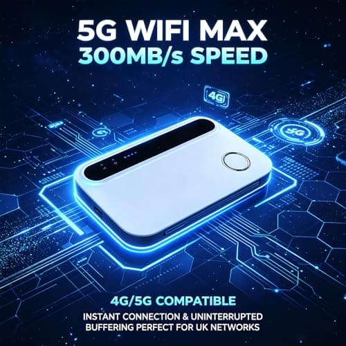 5G Portable WiFi Router, Mobile Hotspot with SIM Card Slot, 300Mbps Internet Speed, Supports up to 10 Devices for Travel, Remote Work and Camping — view 2