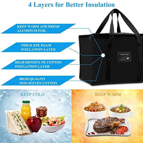 Beautyshow Soft Cooler Bag, 40L Large Cool Bag, Grocery Shopping Bags, Picnic Bag, Thermal Food Delivery Bag, Insulated Bag, Cooling Bag for Camping BBQ Shopping Fishing Family Outdoor Travel — view 2