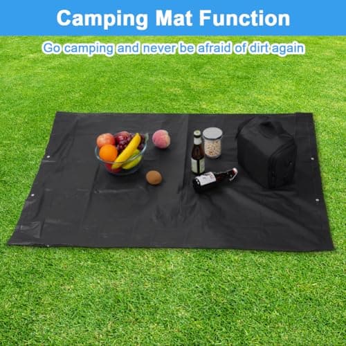 flintronic 2PCS Waterproof Poncho Adult, Reusable Rain Ponchos, EVA Rain Poncho, Lightweight Waterproof Raincoat with Hoods, Rain Cover Poncho for Camping, Hiking Travel Men Women (Black) — view 6