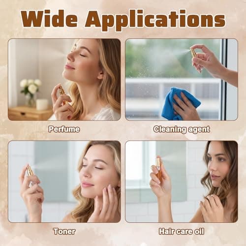 Azefnuhk 20 Pack 5ml Atomizer Glass Spray Bottles, Mini Perfume Spray Bottle, Fine Mist Atomizer Glass Bottle, Travel Size Mini Spray Bottles for Fragrance, Essential Oils, DIY Samples (Gold) — view 4