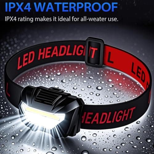 Head Torch, Xndryan 2 Pack COB Headlamp Super Bright Rechargeable Headlight 3 Modes & Adjustable Angle, Lightweight Headtorch for Cycling, Running, Camping, Fishing — view 5