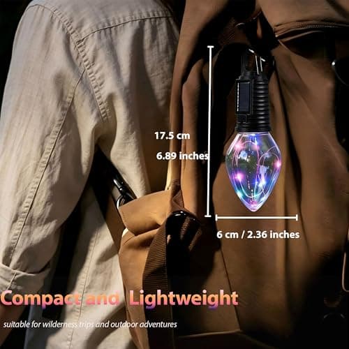 Rechargeable Camping Lights for Tent, 4 Pack Solar Powered Camping Lamp, RGB USB Charging Camping Lamp, Waterproof Led Camping Lantern, Portable Camping Light, Coloured Outdoor Lantern — view 6