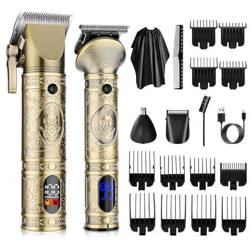 Suttik Professional Hair Clippers for Men 3 in 1 Beard Trimmer/Nose Hair Trimmer/Electric Shaver Clippers and Trimmers Set USB Rechargeable Grooming Kit Mens Gifts