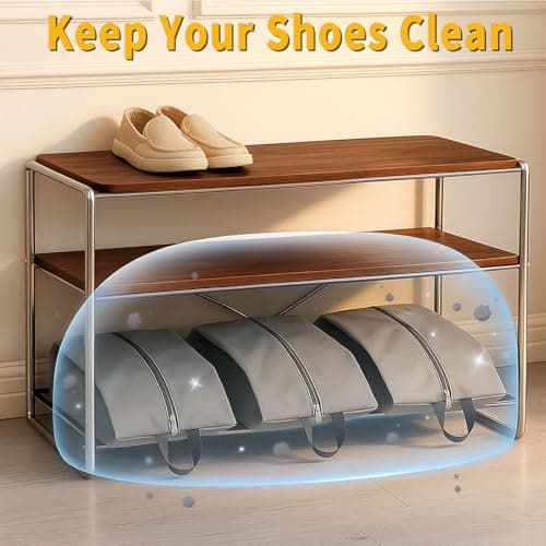 Travel Shoe Bags 2 Pack – Water-Resistant Zipper Pouches with Handle, Lightweight Storage Organisers for Packing and Home Closet — view 6