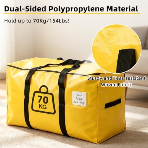 Heavy Duty Moving Bags Extra Large Storage Bags, Yellow, 6 Pack — view 3
