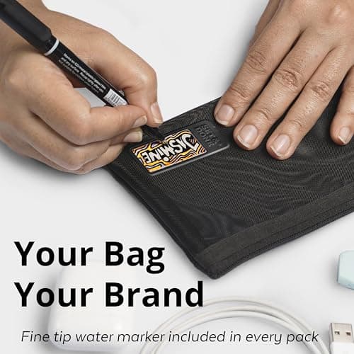 Set & Done Makeup Bag Set, 4 Pack Nylon Mesh Zipper Bag Organizers, Small Travel Bag for Toiletries, See Through Pencil Case Pouches for Purse, Travel Essentials and Tech Cords — view 4