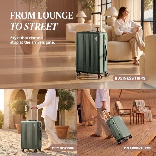 LUGG 20inch Vacay Suitcase ABS Luggage with TSA Indent Lock, Aluminium Trolley Handle, 360° Spinner Wheels, Water-Resistant & Durable Material - Airline Compatible (55 x 23 x 35cm) — view 4