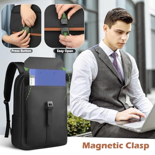 hk Slim Laptop Backpack for Men Women 15.6 Inch Commuter Backpack — view 4