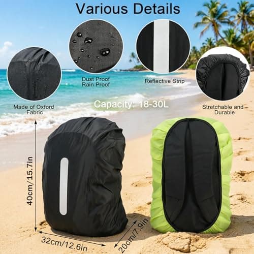 2 Pcs Waterproof Backpack Rain Cover 18L-30L for Rainy Days Hiking Travel — view 5