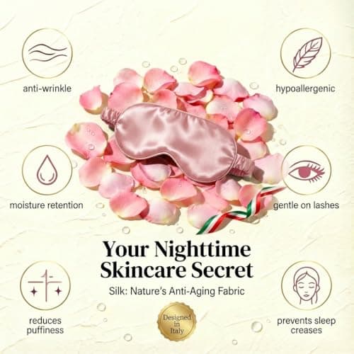 MATASSE 100% Mulberry Silk Sleep Mask 22 Momme Grade 6A 3D Contoured Eye Mask for Sleeping, 14mm Deep Eye Cups, Total Blackout Blindfold for Women Men, Adjustable Strap, Side Sleeper (Pink) — view 6