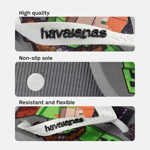 Havaianas Kids Minecraft Boys FlipFlop Steel Grey/White 4.5/5 UK — view 4