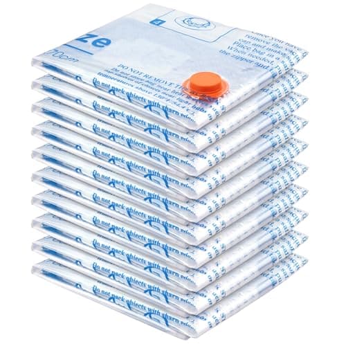Vacuum Storage Bags,10 Small Space Saver Sealer Bags, Vacuum Bags for Clothes, Pillows, Comforters, Blankets, Beddings — view 2