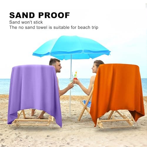 HiiPeak Microfibre Towel Compact Camping Beach Towel - Quick Dry Lightweight Absorbent Sports Gym Swimming Hiking Drying Towel for Men,Women (Orange-2pack, 160cm x 80cm + 80cm x 40cm) — view 6