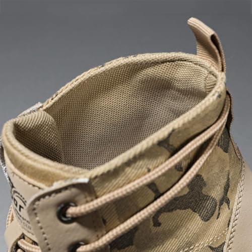 Mens Waterproof Tactical Military Boots - High-Top Hiking Shoes for Outdoor Trekking - Non-Slip Wear Resistant Combat Work Shoes, Camouflage Security Hunting Boots — view 2