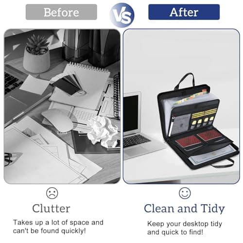 AUNHOKE Fireproof Document Bag, Important Document Organiser Binders — view 3