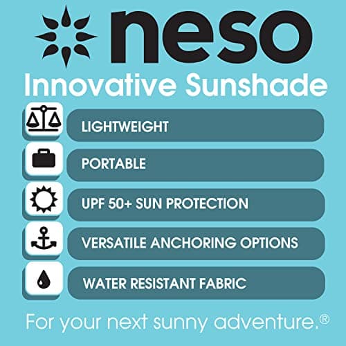 Neso Portable Beach Tent Sun Shelter with Sand Anchor - Lightweight Beach Shade Canopy - Easy Setup for Family Outings - Patented Reinforced Corners - UPF 50+ Sun Protection - 7 x 7ft - White — view 3